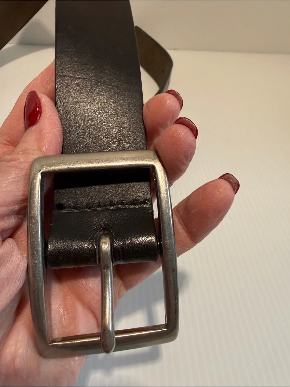 True Vintage 90s Gap Black Leather Belt Size 34 Made in USA